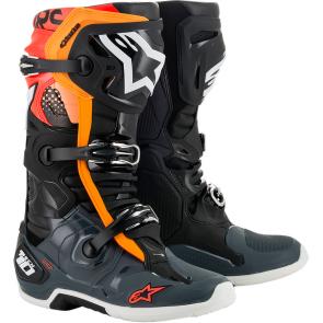 Bota Alpinestars Tech 10 Preto/Laranja/Vermelho