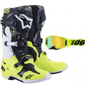 Bota Alpinestars Tech 10 San Diego BRINDE Óculos 100% Armega Nuclear Circus Lente Espelhada