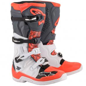 Bota Alpinestars Tech 5 - Branco/Vermelho Flúor