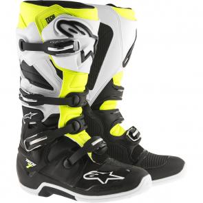 Bota Alpinestars Tech 7 - Preto/Branco/Amarelo