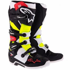 Bota Alpinestars Tech 7 - Preto/Vermelho/Flúor