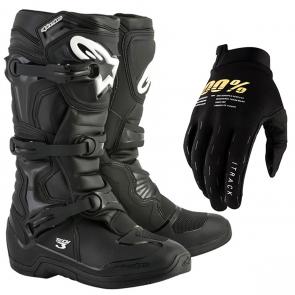 Bota Alpinestars Tech 3 Preto BRINDE Luva 100% iTrack