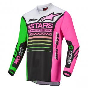Camisa Alpinestars Racer Compass 2022 Verde/Rosa