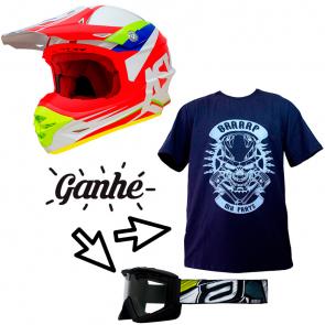 Capacete ASW Commander - Brinde Camiseta Mx Parts Skull Rider + Óculos ASW A3