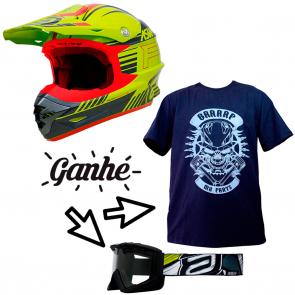 Capacete ASW Hyperspace - Brinde Camiseta Mx Parts Skull Rider + Óculos ASW A3 Stardust Hard Enduro