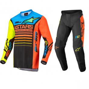 Kit Calça + Camisa Alpinestars Racer Compass Amarelo/Laranja 2022