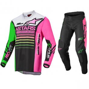Kit Calça + Camisa Alpinestars Racer Compass Verde/Rosa 2022