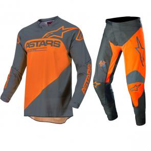 Kit Calça + Camisa Alpinestars Racer Supermatic Cinza/Laranja 2022