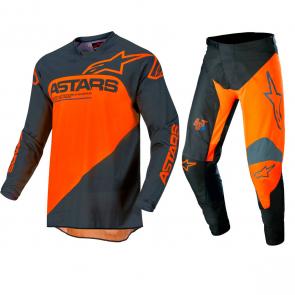 Kit Calça + Camisa Alpinestars Racer Supermatic Cinza/Laranja 2022