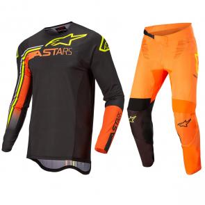Kit Calça + Camisa Alpinestars Supertech Blaze Preto/Laranja 2022