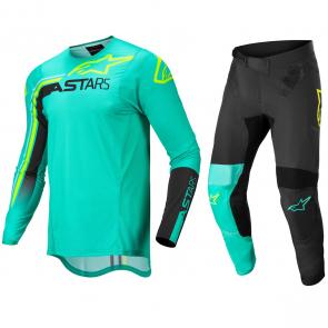 Kit Calça + Camisa Alpinestars Supertech Blaze Preto/Verde 2022