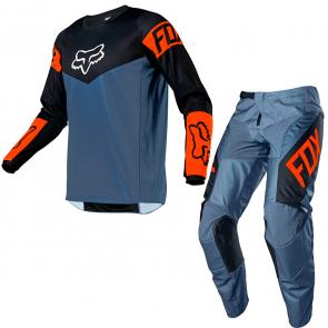 Kit Calça + Camisa Fox 180 Revn 2021 Azul/Laranja
