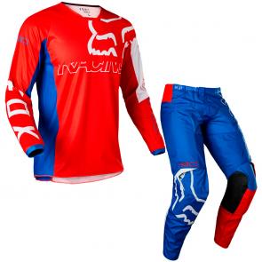 Kit Calça + Camisa Fox 180 Skew 2022 Vermelho/Azul