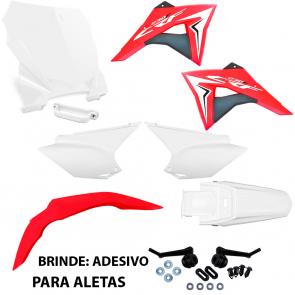 Kit Plástico CRF 230 Avtec + Aletas e Number Plate Biker