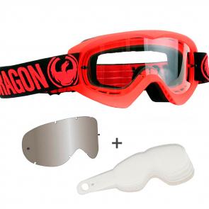 Óculos Dragon MDX Red Clear + Tear-off MDX Laminado BRINDE Lente Dragon MDX Espelhada ION