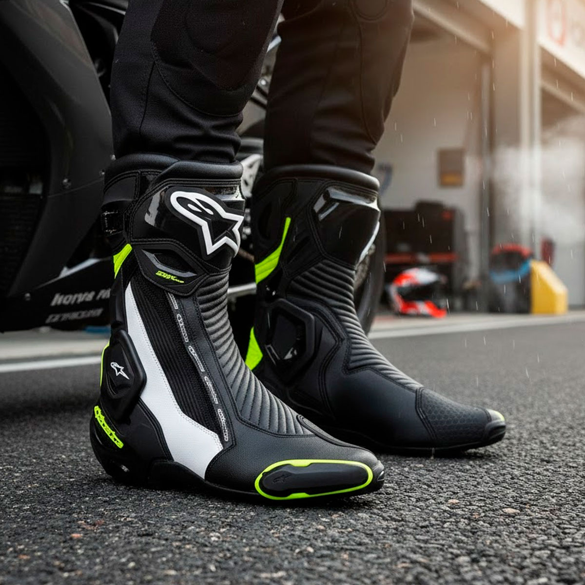 Bota Alpinestars SMX Plus V2 Preto/Amarelo Flúor