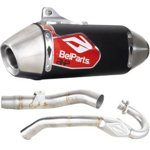 Escapamento CRF 250F 18/25 Curva + Ponteira Belparts Pro Short