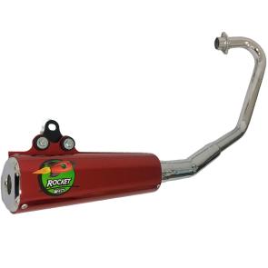 Escapamento Curva + Ponteira Wacs Rocket Cromado Pop 100