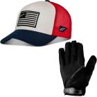 Kit Boné Alpinestars Flag Snapback E Luva BR Parts Core Solid Black