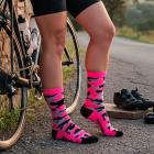 Meia Hupi Camo Rosa Neon