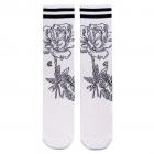 Meia Lurk Rosas Branco