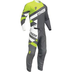 Kit Calça + Camisa Thor Sector Checker 2024 Cinza/Amarelo Flúor