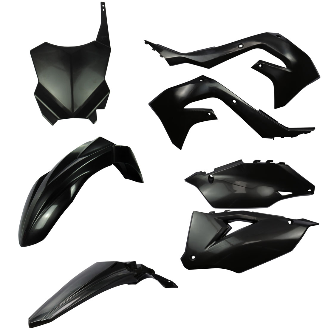Kit Plástico AMX KXF 250 21/24 + KXF 450 19/23 Preto C/ Number Plate