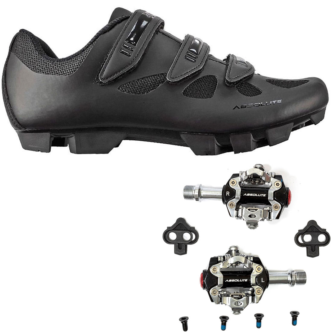 Sapatilha Absolute Nero Preto + Pedal Absolute Wild