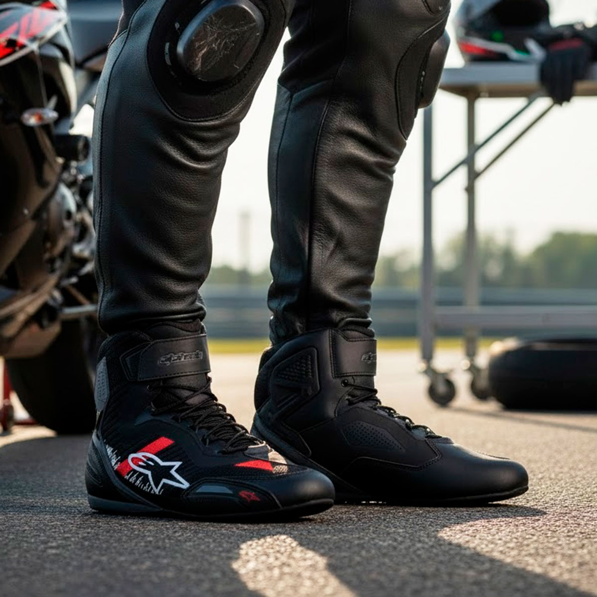 Tênis Alpinestars Faster 3 Rideknit Preto/Cinza/Vermelho