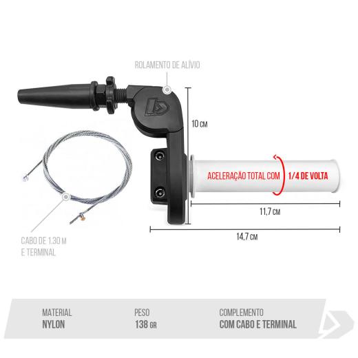 Acelerador Rápido Biker C/ Rolamento 4T