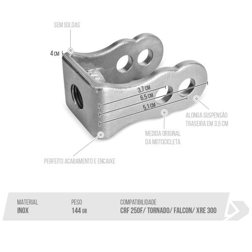 Alongador de Suspensão Traseira Biker - CRF 230/250F Inox