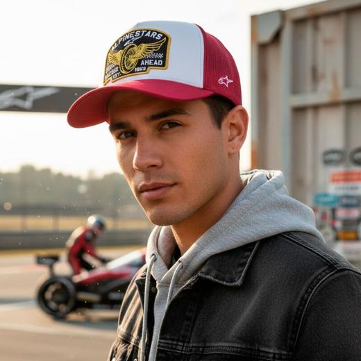 Boné Alpinestars Heritage Patch Trucker Branco/Vermelho