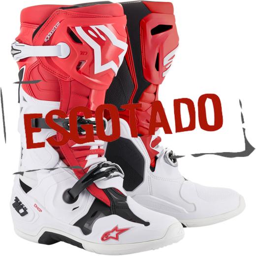 Bota Alpinestars Tech 10 Branco/Vermelho