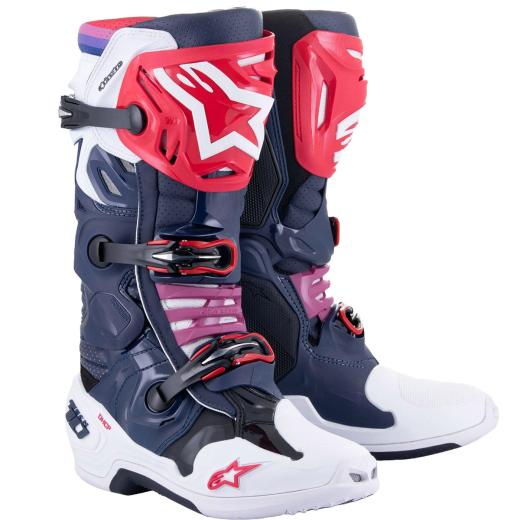 Bota Alpinestars Tech 10 Super Vented Azul Escuro/Branco