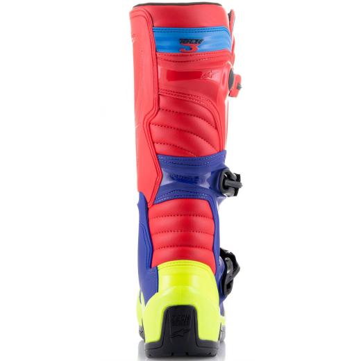 Bota Alpinestars Tech 3 - Vermelho/Azul/Amarelo