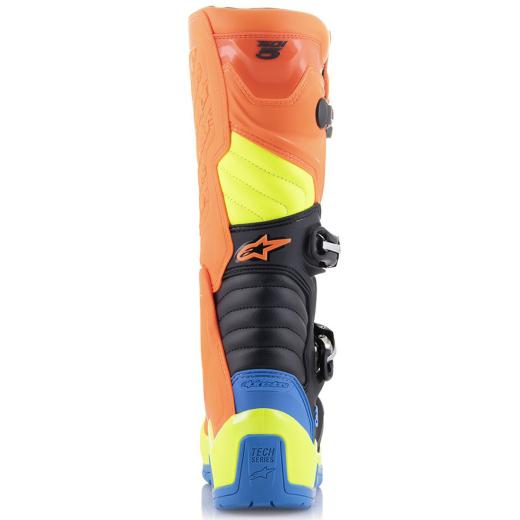 Bota Alpinestars Tech 5 Laranja Flúor/Azul/Amarelo