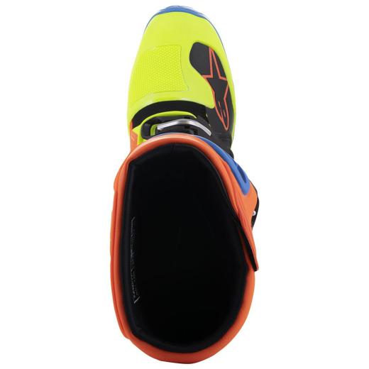 Bota Alpinestars Tech 5 Laranja Flúor/Azul/Amarelo