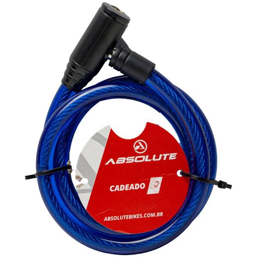 Cadeado Absolute 1,0mX12mm Espiral com Chave Azul