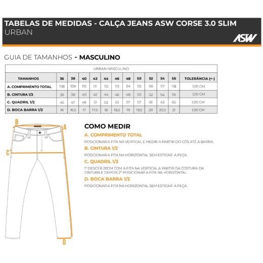 Calça Jeans ASW Corse Slim 3.0 com Forro Kevlar