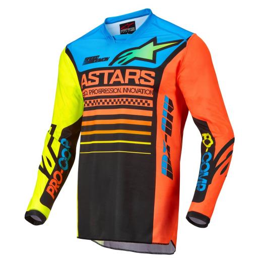 Camisa Alpinestars Racer Compass 2022 Amarelo/Laranja