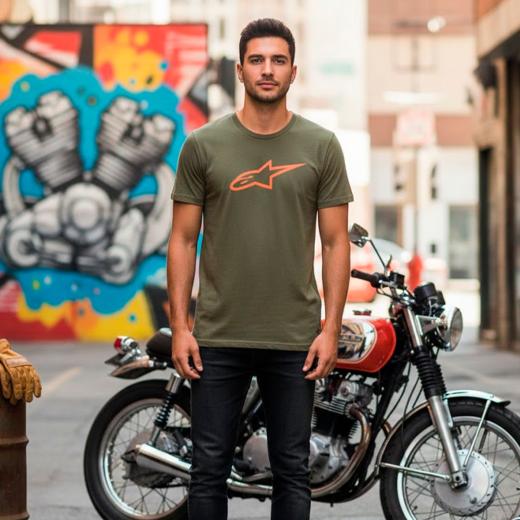 Camiseta Alpinestars Ageless Classic Verde/Laranja