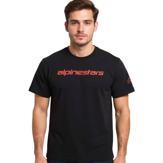 Camiseta Alpinestars Linear Wordmark Preto/Vermelho