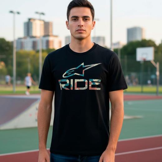 Camiseta Alpinestars Ride 4.0 Camo Preto