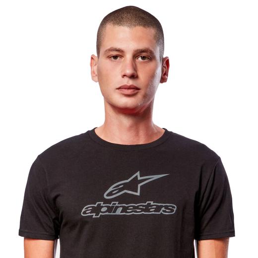 Camiseta Alpinestars Wordmark Combo Preto/Cinza