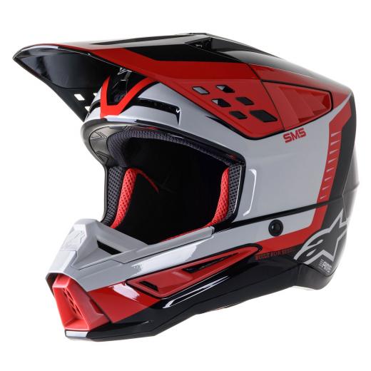 Capacete Alpinestars SM5 Beam Cinza/Vermelho