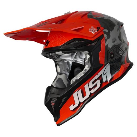 Capacete Just1 J39 Kinetic Camo Laranja/Vermelho