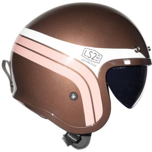 Capacete LS2 Aberto OF599 Sunrise Marrom/Branco