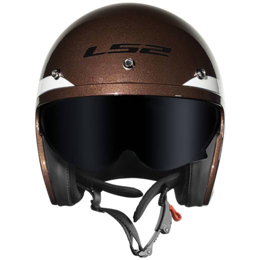 Capacete LS2 Aberto OF599 Sunrise Marrom/Branco