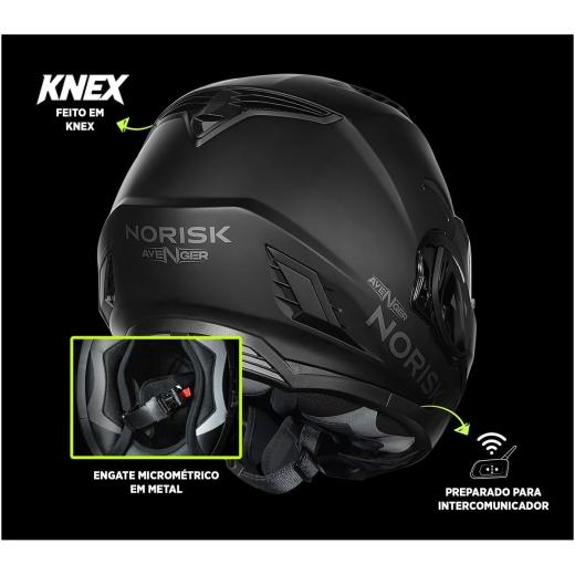Capacete Norisk Articulado Avenger Azul Fosco