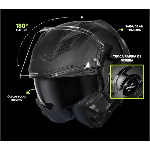 Capacete Norisk Articulado Avenger Azul Fosco